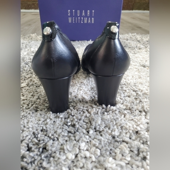 Stuart Weitzman Platform Pump Rounded-Toe Black Women's Shoes Sz 8 N New W Box - Picture 4 of 13